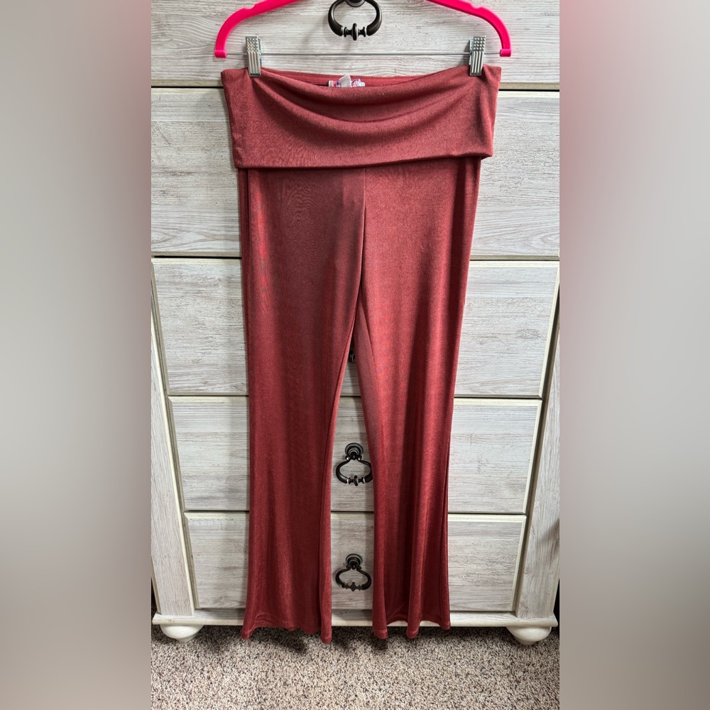 Deep Coral Flared Pants